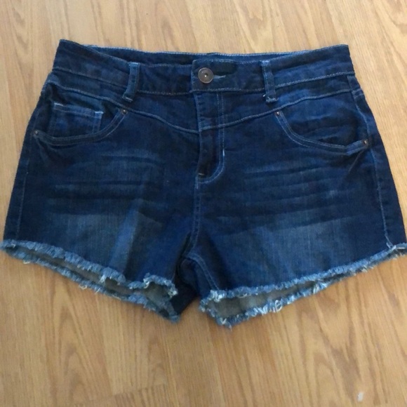 Rue21 Pants - Rue 21 Dark Wash Frayed Hem Jean Shorts